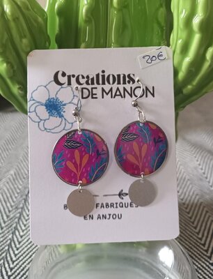 Boucles fuschia rondes
