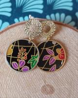 Boucles d'oreilles noir et or