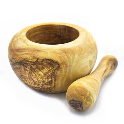 Mortier et pilon en bois d’olivier ø 11 cm