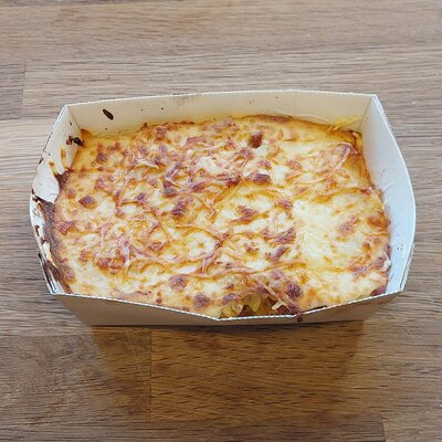 Gratin de pâte lardons béchamel