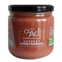 Dessert pomme framboise
