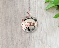Boule de noël personnalisée (joyeux en rouge)