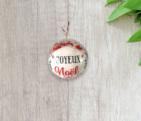 Boule de noël personnalisée (joyeux en noir)