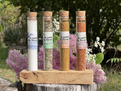 Composition support bois + 4 tubes aromatisés