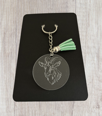 Porte clé gravé tansparent chèvre