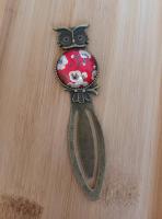 Marque page hibou rouge