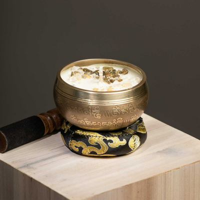 Bougie bol tibétain 'protection & serénité'
