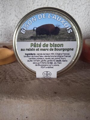 Pâtés de bison raison marc de bourgogne -80 g
