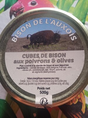 Cubes de bison aux poivrons et olives