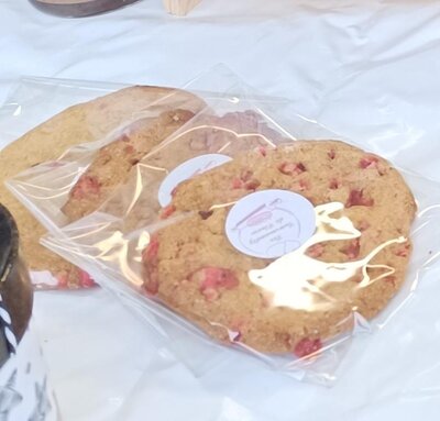 Cookie aux pralines roses