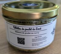Rillettes de poulet de loué au curry