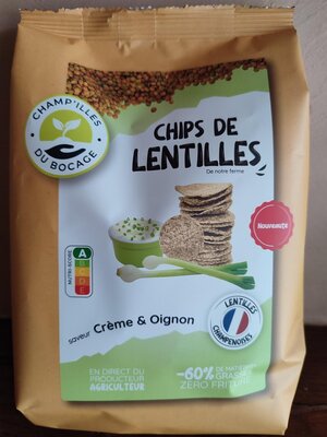 Chips de lentilles 'crème et oignon'