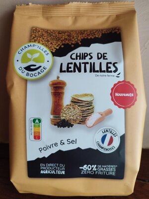 Chips de lentilles 'poivre et sel'