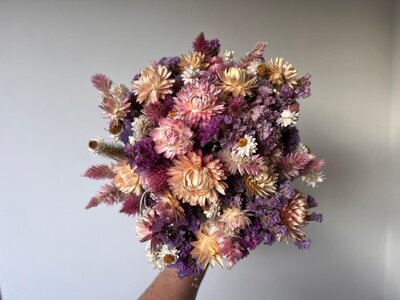 Bouquet fleurs séchées couleurs douces