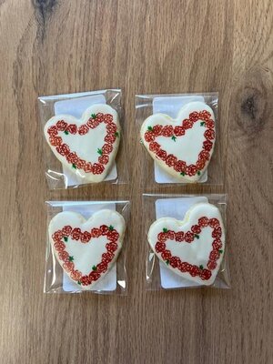 Biscuits peints saint valentin 'coeur rose'