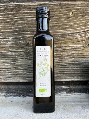 Huile vierge bio aromatisée moutarde