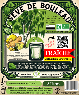 Sève de bouleau fraiche peps