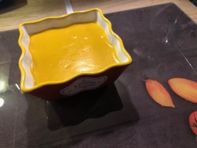 Velouté lentilles corail butternut, lait coco