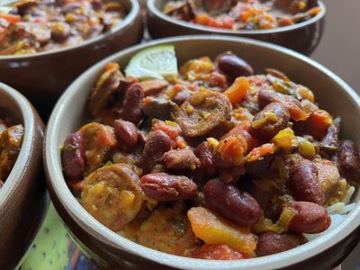 Rougail saucisses réunionnais riz basmati