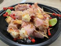 🍤crevettes habillées de bacon noix de coco