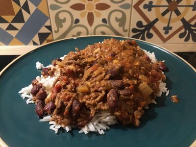 Chili con carné et son riz basmati