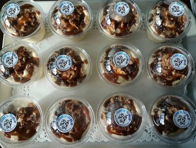 Coupe glacée vanille caramel cookies