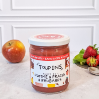 Purée de pomme & fraise & rhubarbe
