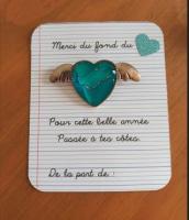 Broche cadeau maîtresse coeur