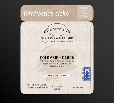 Café grain - colombie-cauca - torréf. claire