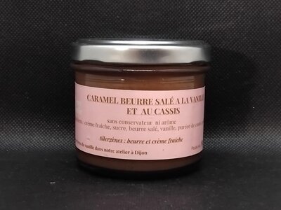 Caramel beurre salé vanille et cassis