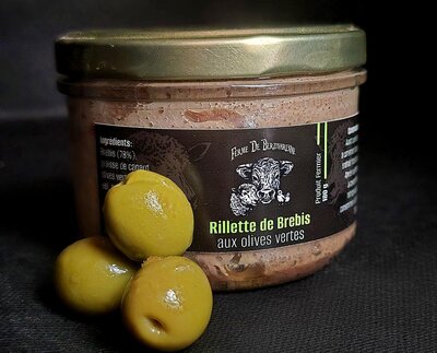 Rillette de brebis aux olives vertes