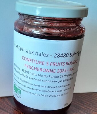 Confiture bio 3 fruits rouges