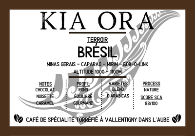 Kia ora 250g - origine brésil - en grains