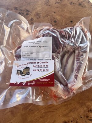 🍖 côtes premières  d’agneau x4 (max 560gr)