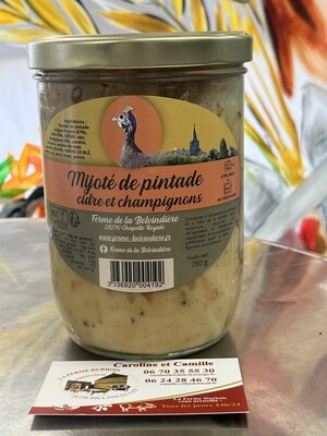 Mijoté de pintade fermière cidre champignons