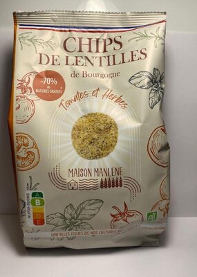 Chips de lentilles tomates et herbes