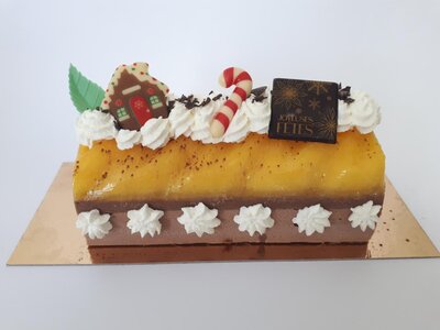 Bûche 6/8 parts chocolat -mandarine