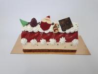 Bûche 6/8 parts yaourt-framboise sur speculos