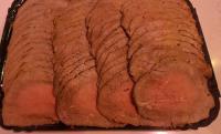 Rôti de bœuf cuit tranché