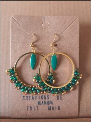 Boucles tissées vertes