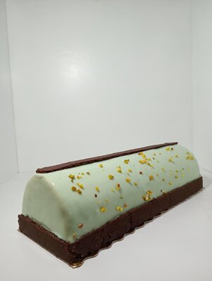 A) bûche chocolat pistache