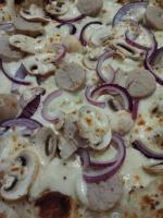 Pizza boudin blanc moutarde à l'ancienne