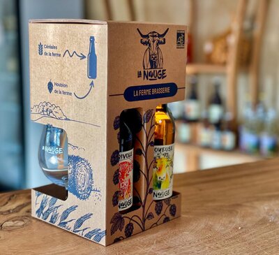 Coffret cadeau 3 x 33cl avec 1 verre la nouge