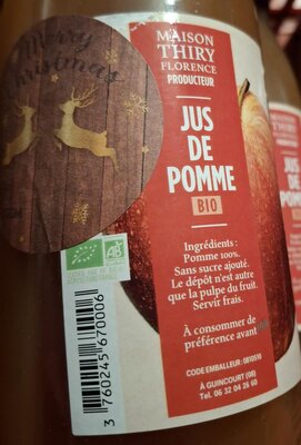 Jus de pomme de noël bio