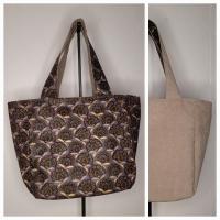 Cabas réversible beige