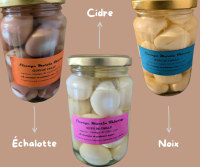 Oeufs au vinaigre de cidre, échalote ou noix