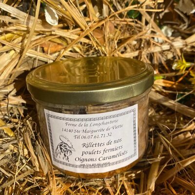 Rillettes de poulet aux oignons caramélisés