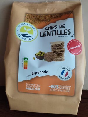 Chips de lentilles 'tapenade'