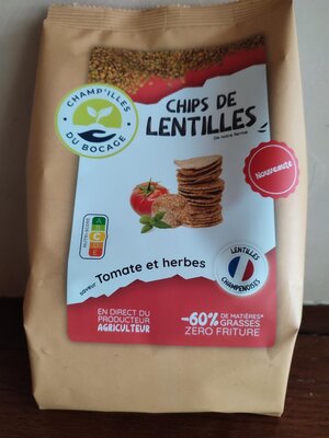 Chips de lentilles 'tomate et herbes'