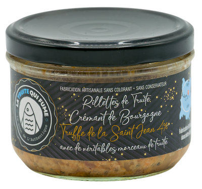 Rillettes truite truffe, crémant de bourgogne